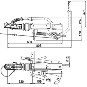 Työntöjarru ALKO 251G vm-24 3000 kg V - Työntöjarrut - 2190 - 2