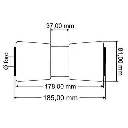 KÖLIRULLA POLYUR. 185X22 MM - Köli- ja sivurullat - 1163 - 2