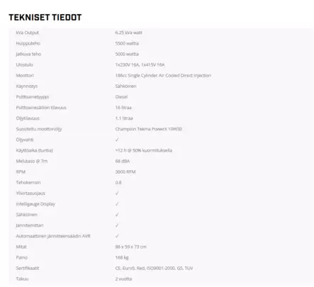 Bimson Power 5500W 3-vaiheinen ATS Dieselaggregaatti - Aggregaatit - 2365 - 2