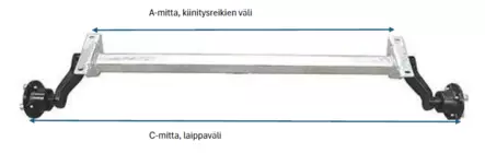 AKSELI STC 750 KG A:1600 C:2050 - Jarruttomat akselit - 1238 - 2